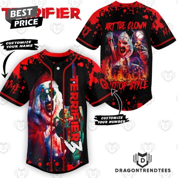 Personalized Terrifier 3 Art The Clown Out Of Style Baseball Jersey