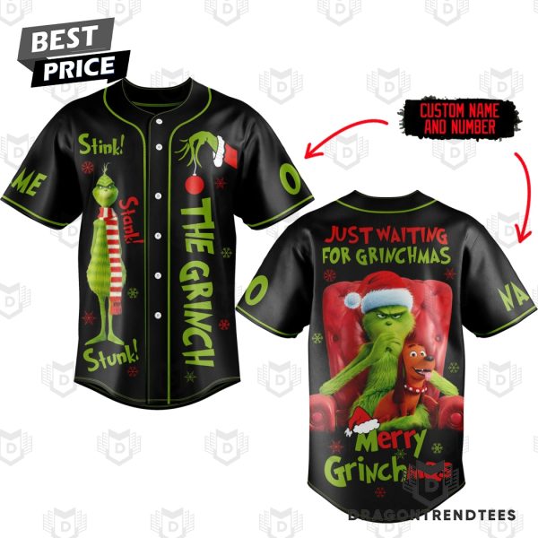 Personalized The Grinch Just Waiting For Grinchmas – Merry Grinchmas Baseball Jersey