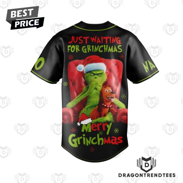 Personalized The Grinch Just Waiting For Grinchmas – Merry Grinchmas Baseball Jersey