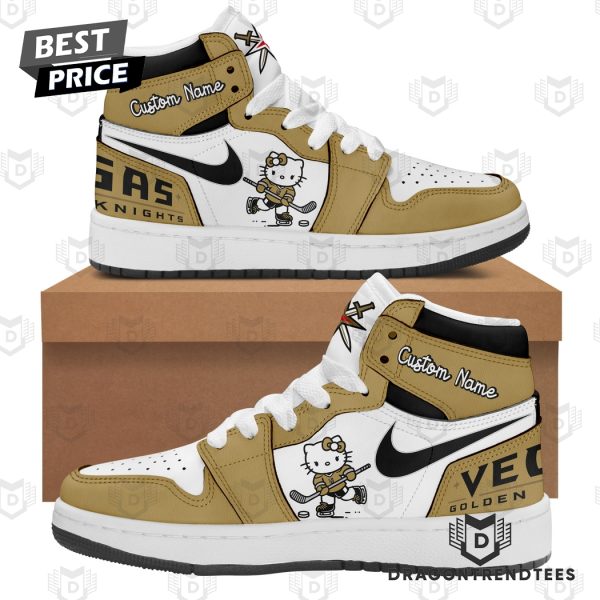 Personalized Vegas Golden Knights X Hello Kitty Air Jordan 1 High Top