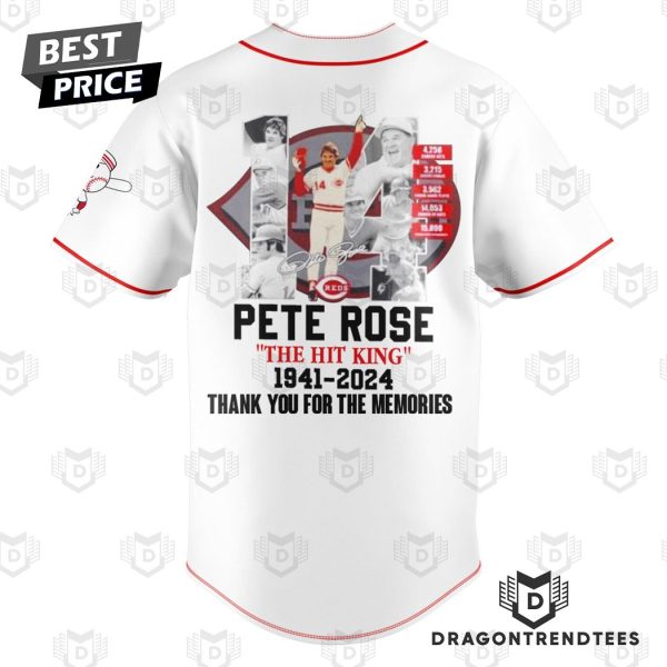 Pete Rose The Hit King 1941-2024 Thank You For The Memories Baseball Jersey