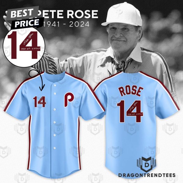 Pete Rose The Hit King 1941-2024 Thank You For The Memories Baseball Jersey – Blue