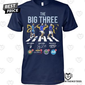 The Big Three Novak Djokovic – Rafael Nadal – Roger Federer Signature Unisex T-Shirt