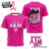 Texas A&M Aggies Your Fight Is Our Fight Tackle Cancer 3D T-Shirt – Black