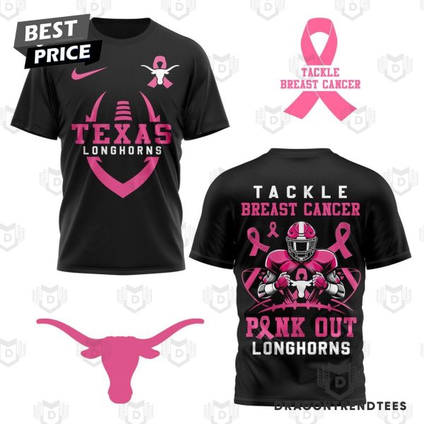 Texas Longhorns – Tackle Breast Cancer 3D T-Shirt – Black