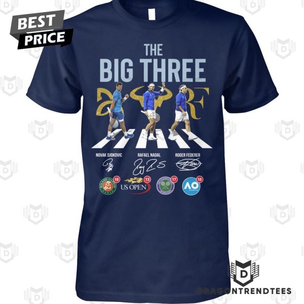 The Big Three Novak Djokovic x Rafael Nadal x Roger Federer Signature Unisex T-Shirt