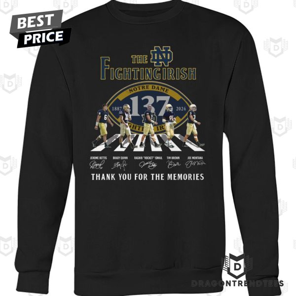 The Notre Dame Fighting Irish 1887-2024 Signature Thank You For The Memories Unisex T-Shirt