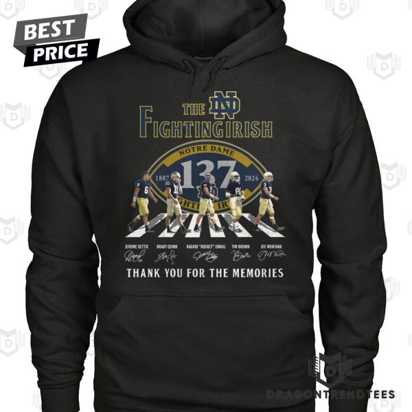 The Notre Dame Fighting Irish 1887-2024 Signature Thank You For The Memories Unisex T-Shirt