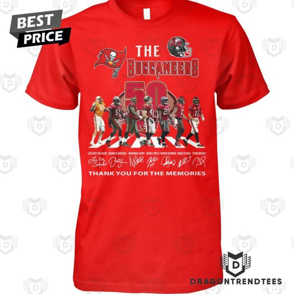 The Tampa Bay Buccaneers 50 Anniversary Signature Thank You For The Memories Unisex T-Shirt