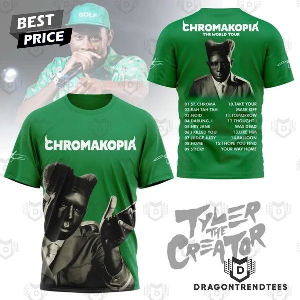 Tyler The Creator Chromakopia The World Tour 3D T-Shirt – Green