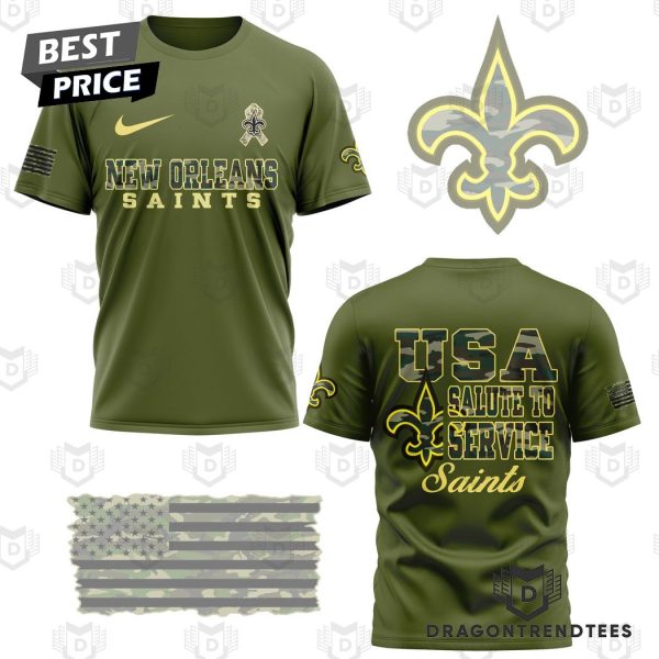 Usa Salute To Service New Orleans Saints 3D T-Shirt