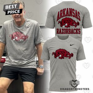 Coach John Calipari Arkansas Razorbacks Basketball 3D T-Shirt – Grey