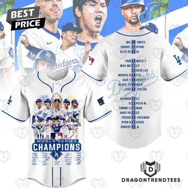 World Series Champions Los Angeles Dodgers 2024 Signature Baseball Jersey