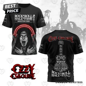 Ozzy Osbourne Rock & Roll Hall Of Fame Induction 2024 Signature 3D T-Shirt