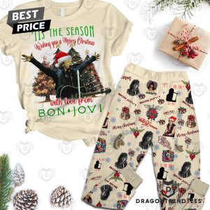 Tis The Season Wishing You A Merry Christmas And Loev From Bon Jovi Pajamas Set