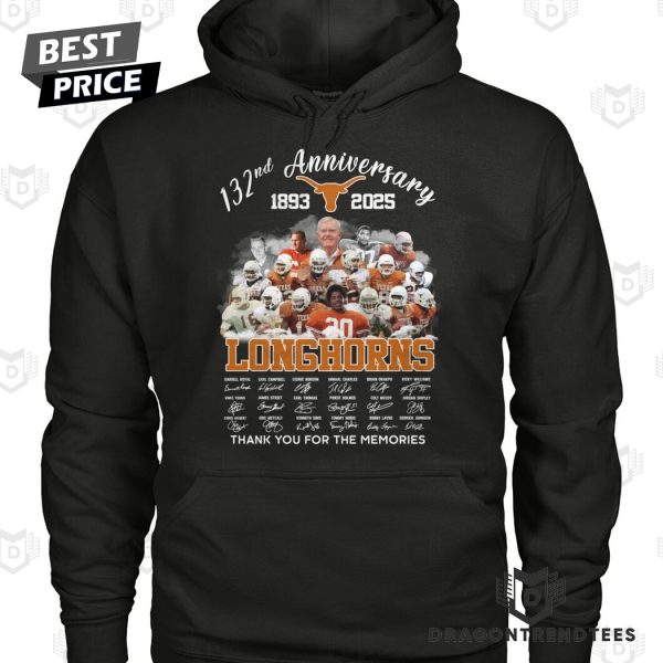 132nd Anniversary 1893-2025 Texas Longhorns Signature Thank You For The Memories Unisex T-Shirt