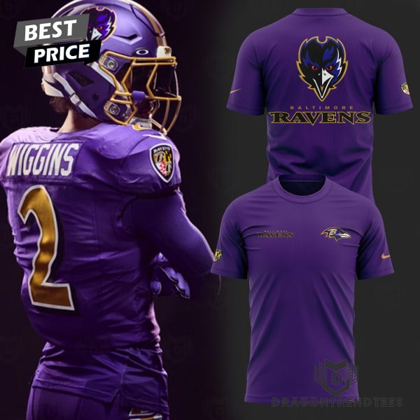 2024 Baltimore Ravens Logo Purple Rising 3D T-Shirt