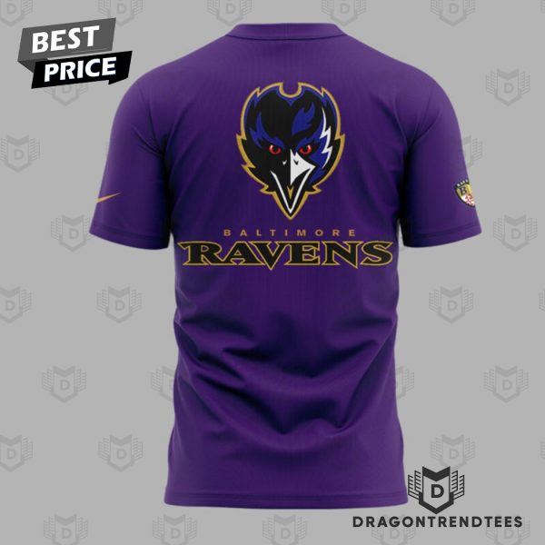 2024 Baltimore Ravens Logo Purple Rising 3D T-Shirt