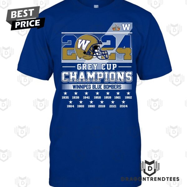 2024 Grey Cup Champions Winnipeg Blue Bombers Unisex T-Shirt