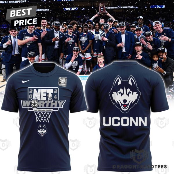 2024 Net Worthy East Regional Champs Uconn Huskies Men Basketball 3D T-Shirt