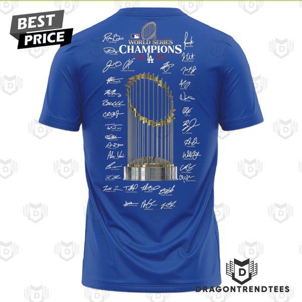 2024 World Series Champions Los Angeles Dodgers Players Signature 3D T-Shirt