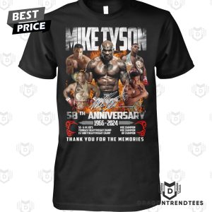 Mike Tyson 58th Anniversary 1966-2024 Signature Thank You For The Memories Unisex T-Shirt