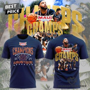 Auburn Tigers Champions Maui Invitational 2024 3D T-Shirt