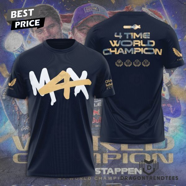 4 Time World Champion Max Verstappen 3D T-Shirt