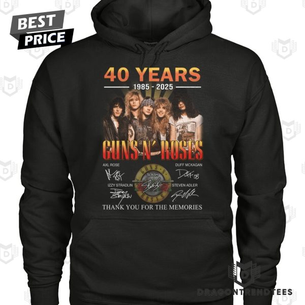 40 Years 1985-2025 Guns N Roses Siganture Thank You For The Memories Unisex T-Shirt