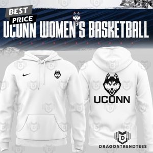 Uconn Huskies Women Basketball All White Hoodie