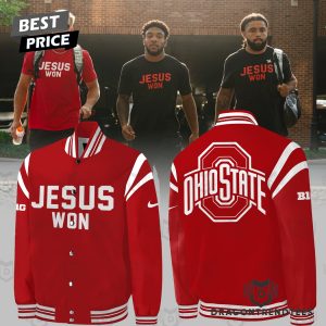 Jesus Won Ohio State Buckeyes Baseball Jacket – Red