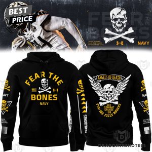 Fear The Bones Jolly Rogers Navy Midshipmen Hoodie