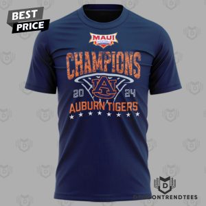 Auburn Tigers Champions Maui Invitational 2024 3D T-Shirt