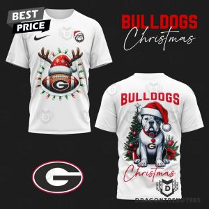 Georgia Bulldogs Merry Christmas 3D T-Shirt – White