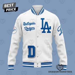 Los Angeles Dodgers 8-Time World Series Champions Logo White Baseball Jacket