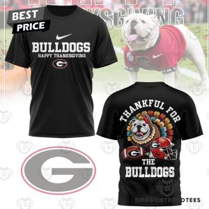 Georgia Bulldogs Thankful For The Bulldogs 3D T-Shirt – Black