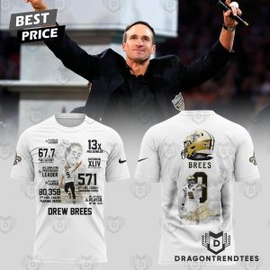 Drew Brees New Orleans Saints Signature 3D T-Shirt