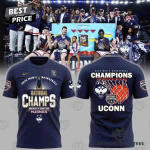 Uconn Huskies Men Basketball National Champions 2024 3D T-Shirt – Blue