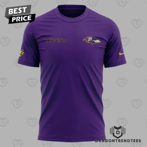 2024 Baltimore Ravens Logo Purple Rising 3D T-Shirt