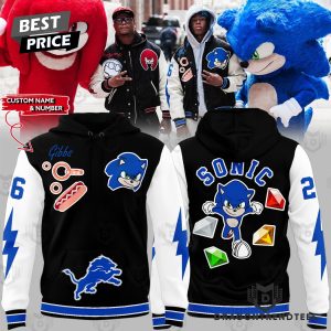 Personalized Detroit Lions X Sonic Design Hoodie