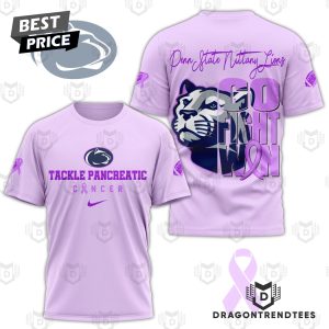 Penn State Nittany Lions Tackle Pancreatic Go Fight Win 3D T-Shirt – Purple