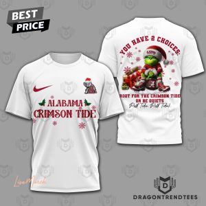 Alabama Crimson Tide Roll Tide Roll Tide 3D T-Shirt – White