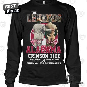 The Legends Alabama Crimson Tide Nick Saban – Bear Bryant Signature Thank You For The Memories Unisex T-Shirt