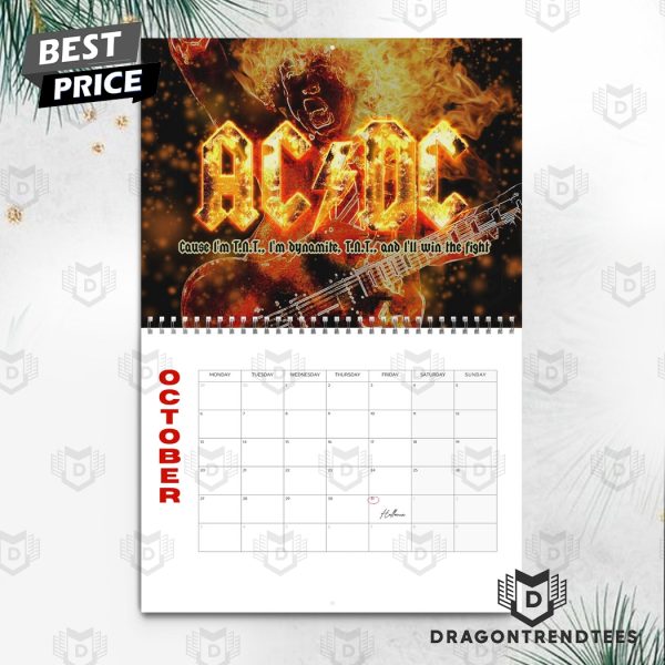 AC DC New Year 2025 Calendar