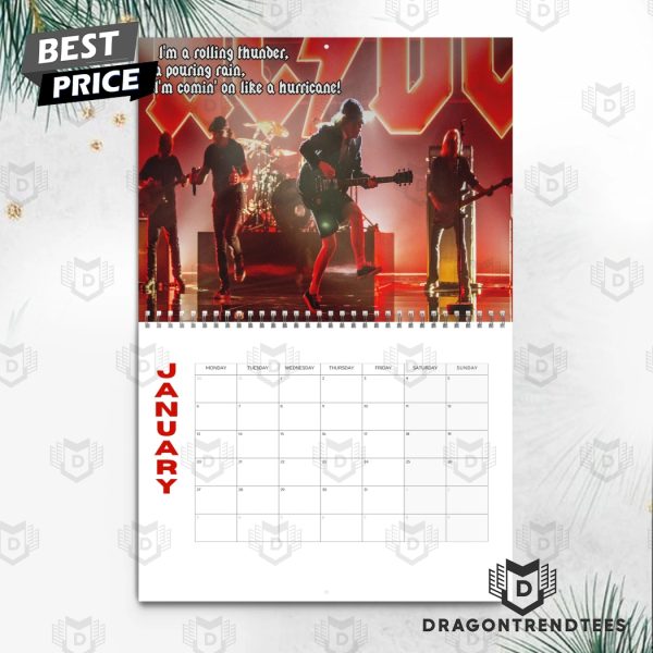 AC DC New Year 2025 Calendar