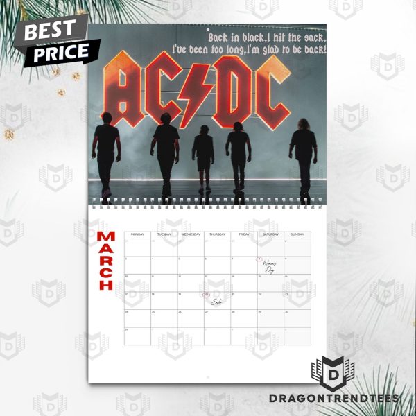 AC DC New Year 2025 Calendar