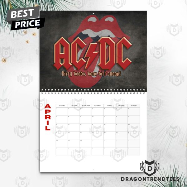 AC DC New Year 2025 Calendar