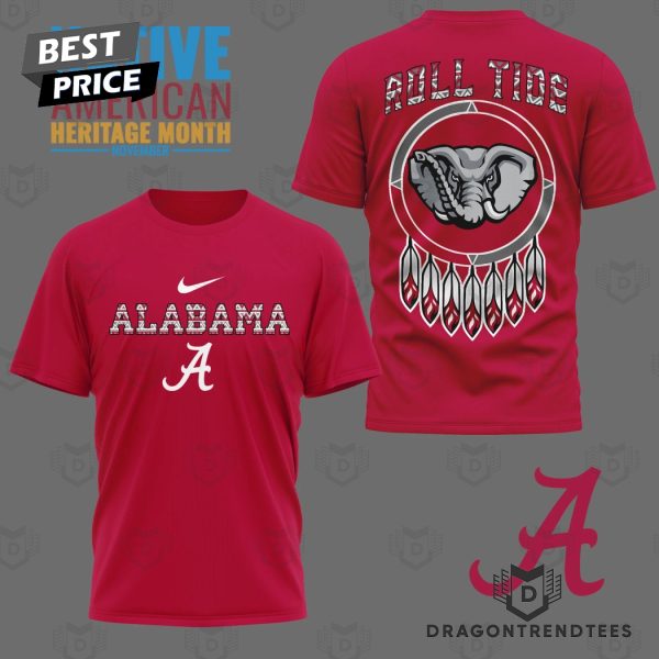 Alabama Crimson Tide Native American Heritage Month Roll Tide 3D T-Shirt – Red