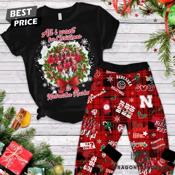 All I Want For Christmas Is Nebraska Cornhuskers Pajamas Set