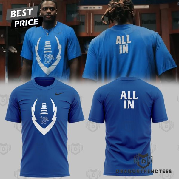 All In Memphis Tigers Football 3D T-Shirt – Blue